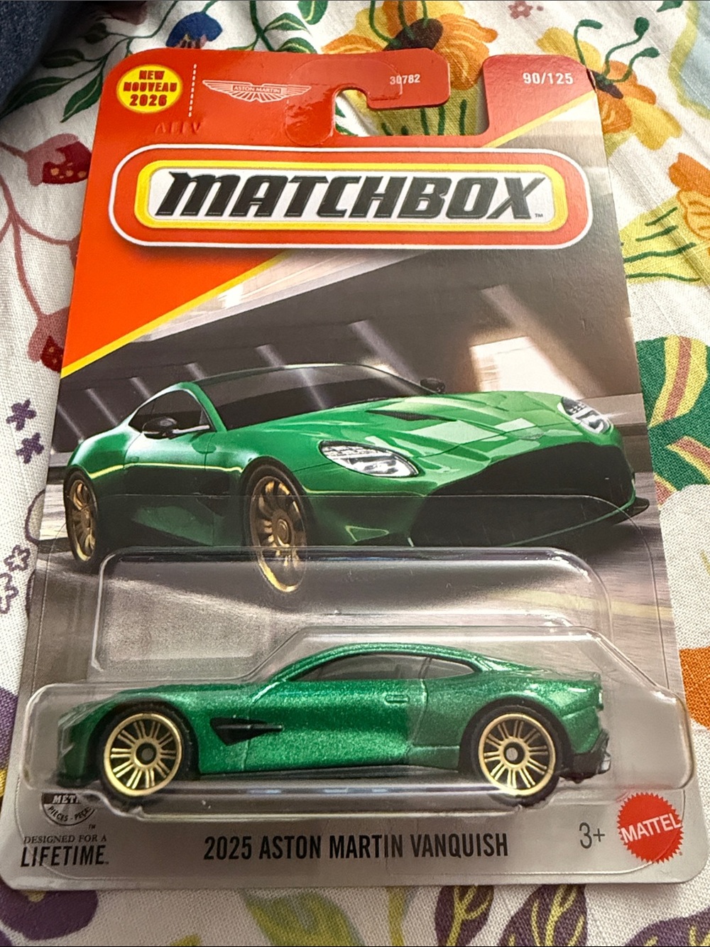 Matchbox Green 2025 Aston Martin Vanquish with Gold Wheels